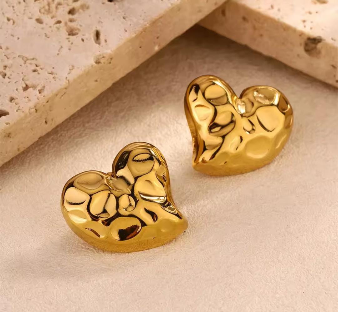 Aro corazón dorado en acero quirúrgico