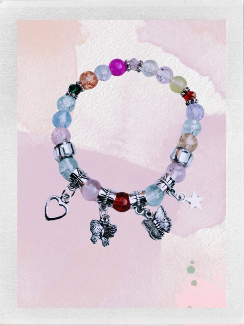 Pulsera Multicolor con Mariposas, Estrellas y Corazón