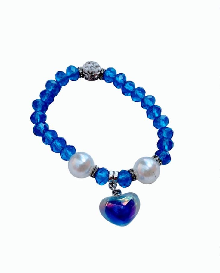 Pulsera corazón azul en fantasia