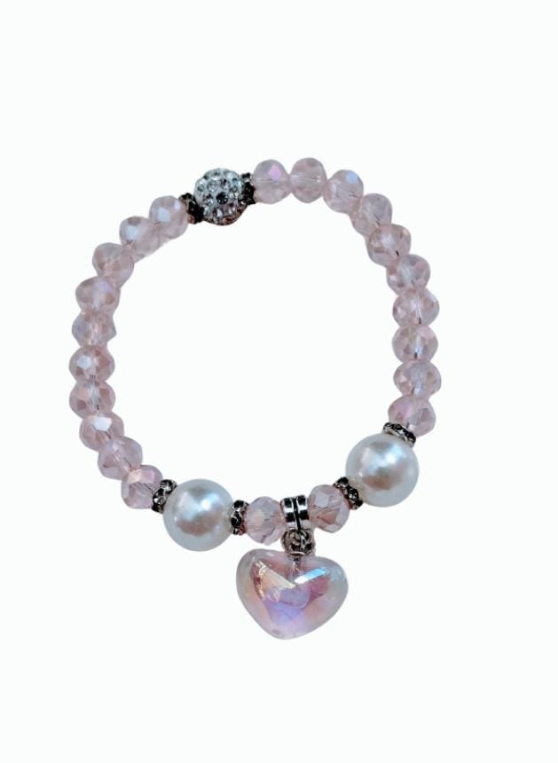 Pulsera Corazon rosado en fantasia