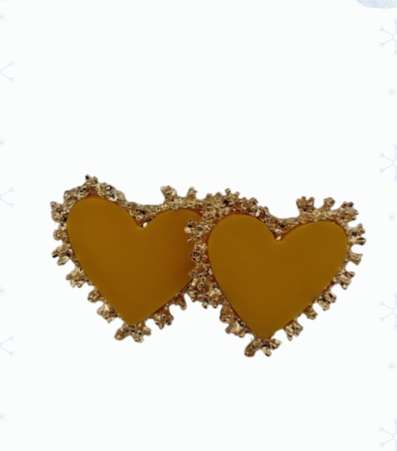 Aro corazón color amarillo en fantasia