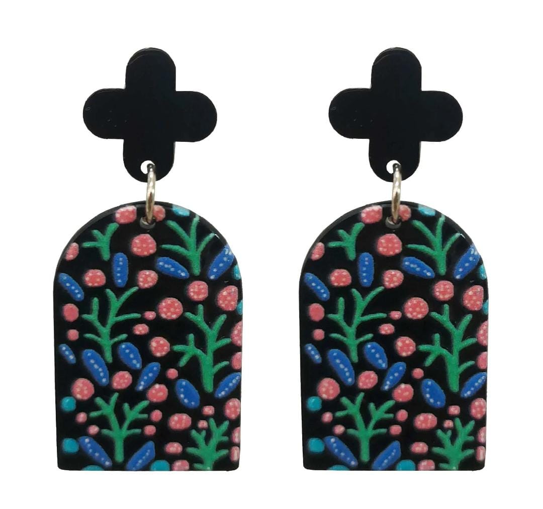 Aros de fantasia estampados florales