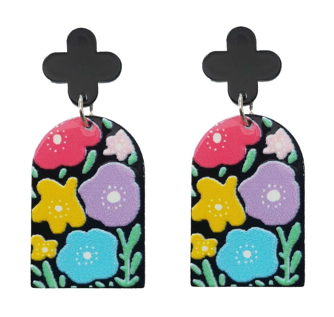 Aros de fantasia estampados florales