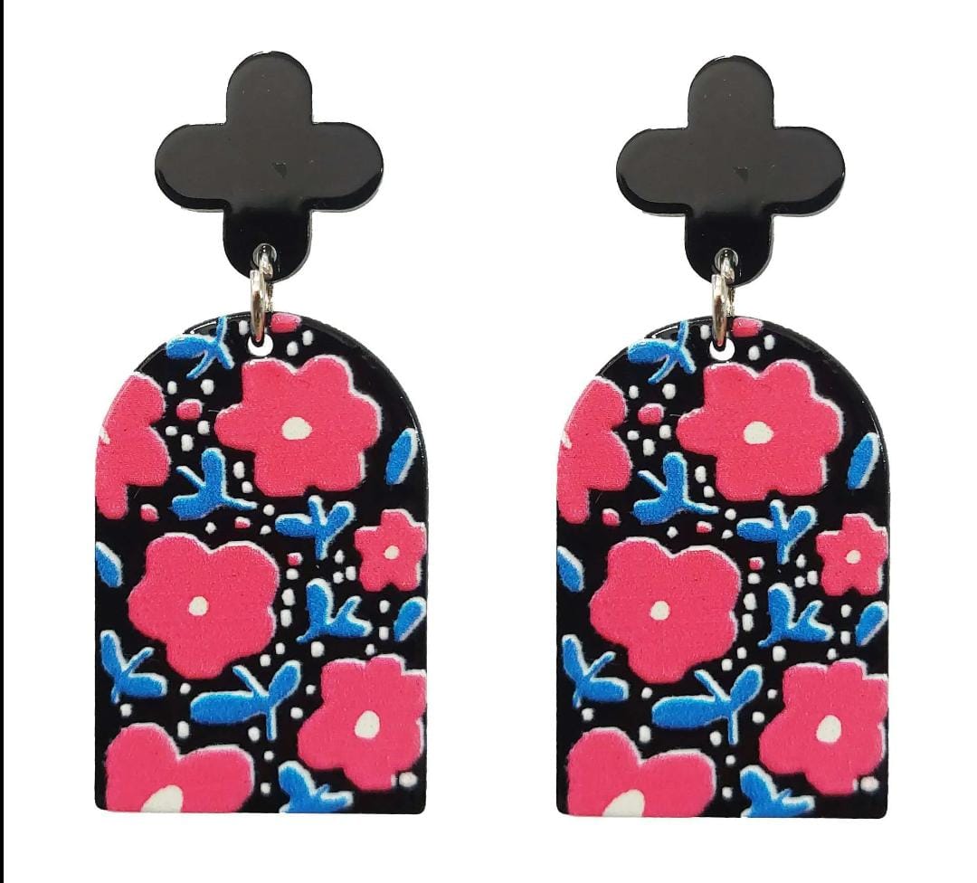 Aros de fantasia estampados florales