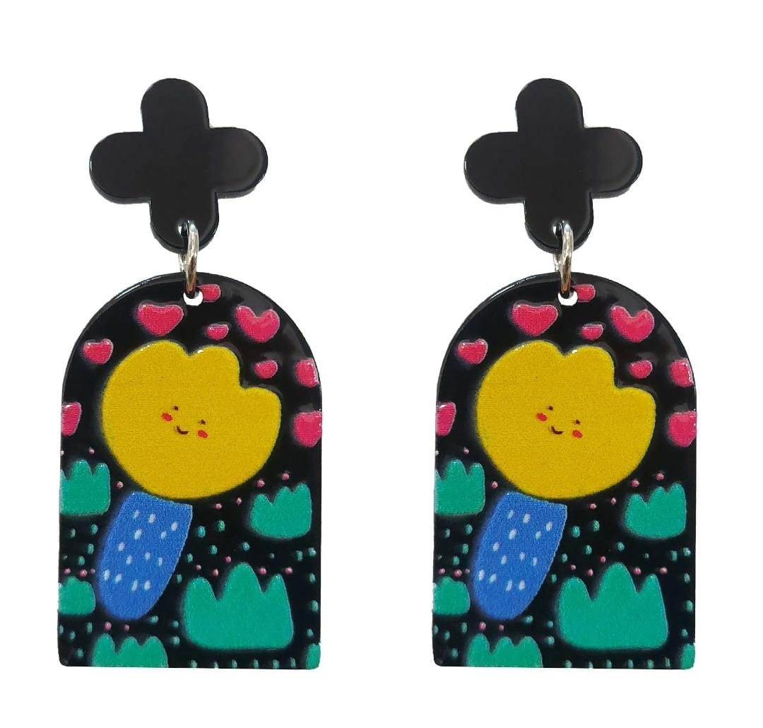 Aros de fantasia estampados florales