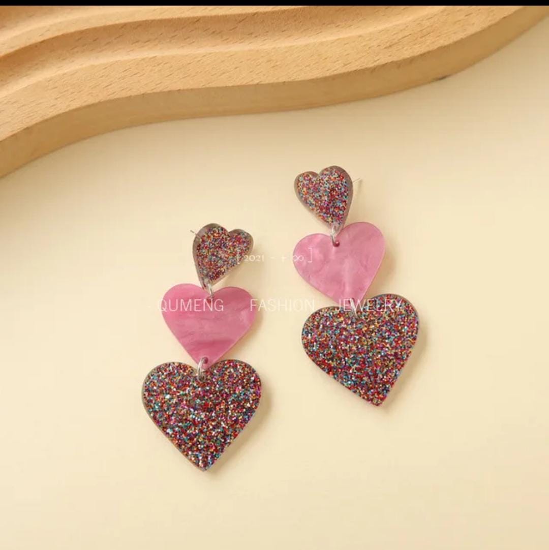 Aros tres corazones en fantasia