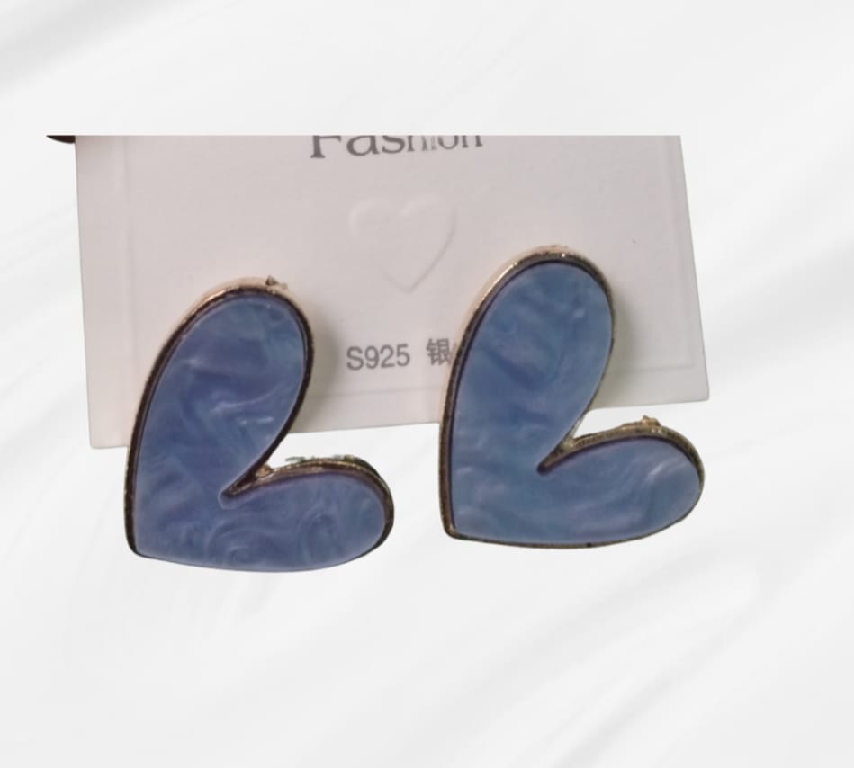Aros corazón azul en fantasia