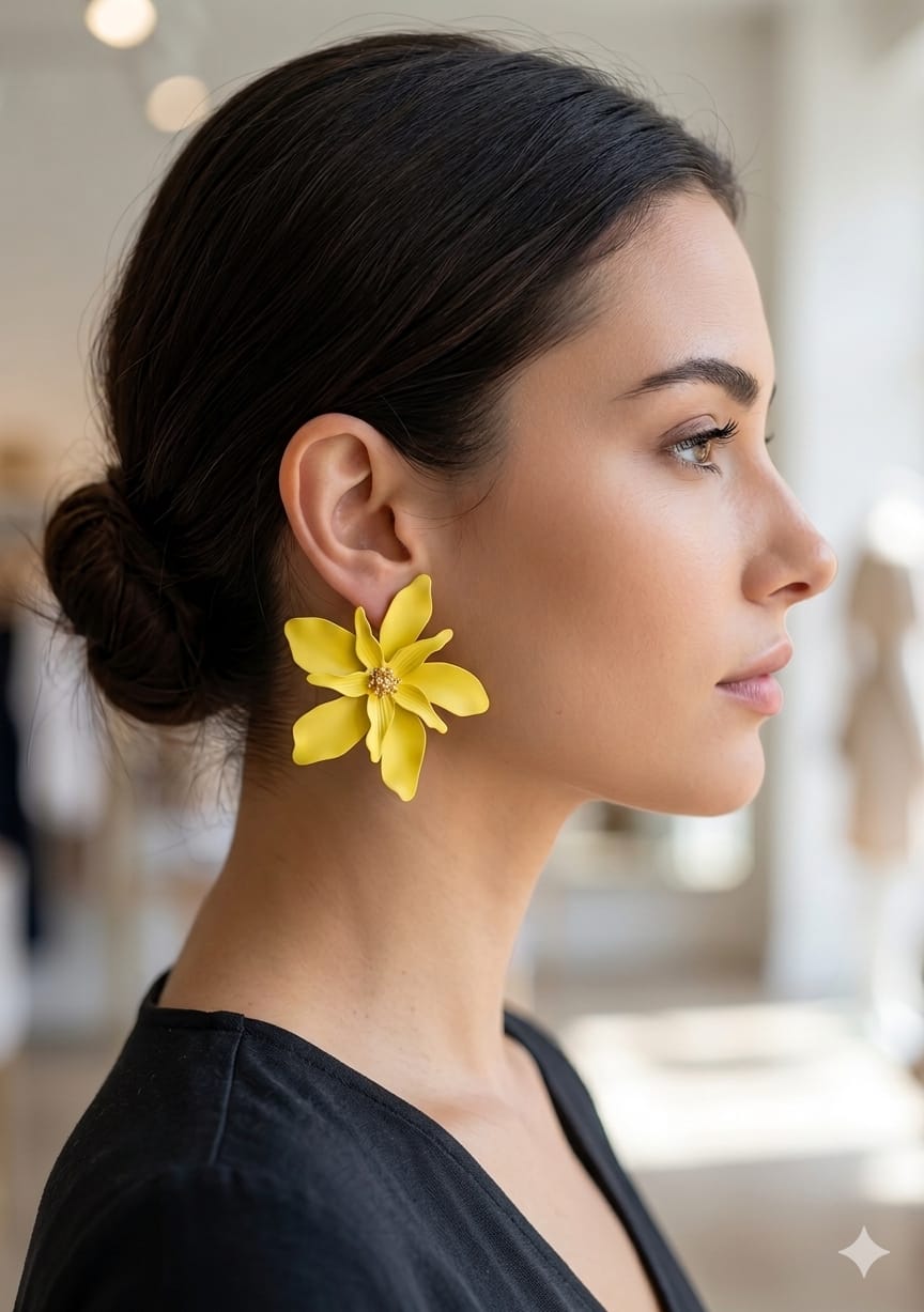 Maxi Aros Florales color amarillo en fantasia