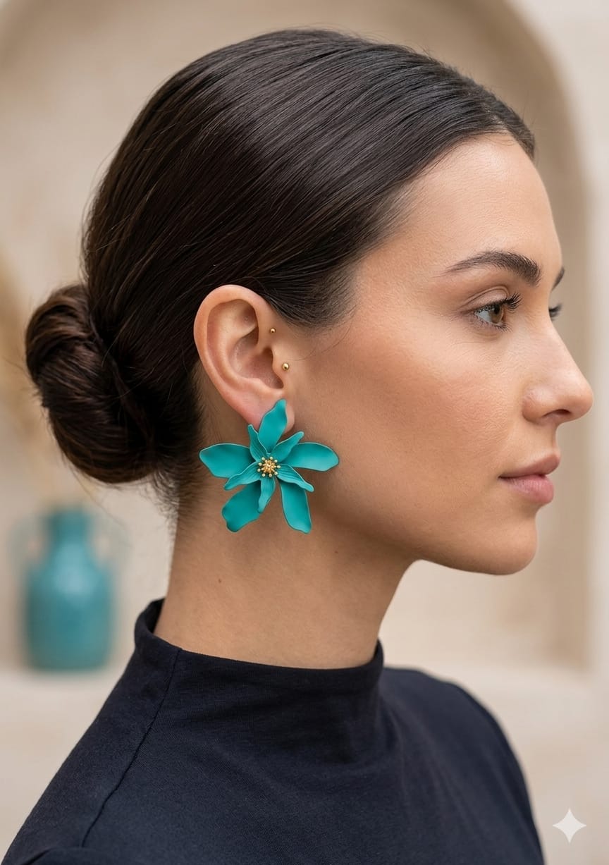 Maxi Aros Florales color turquesa en fantasia