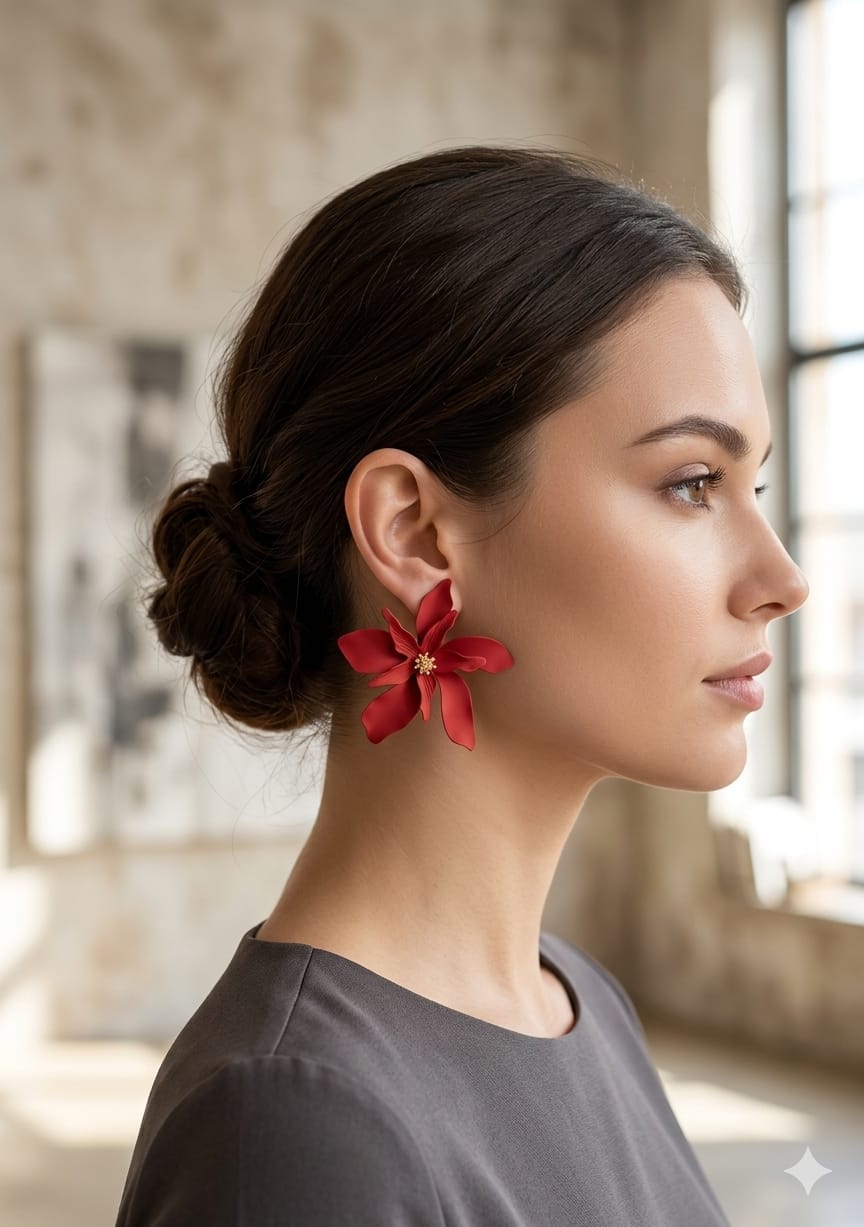 Maxi Aros Florales color rojo en fantasia