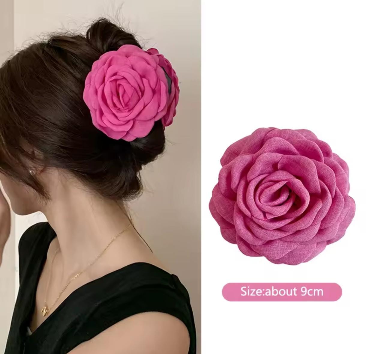 Pinza flor de tela para el cabello