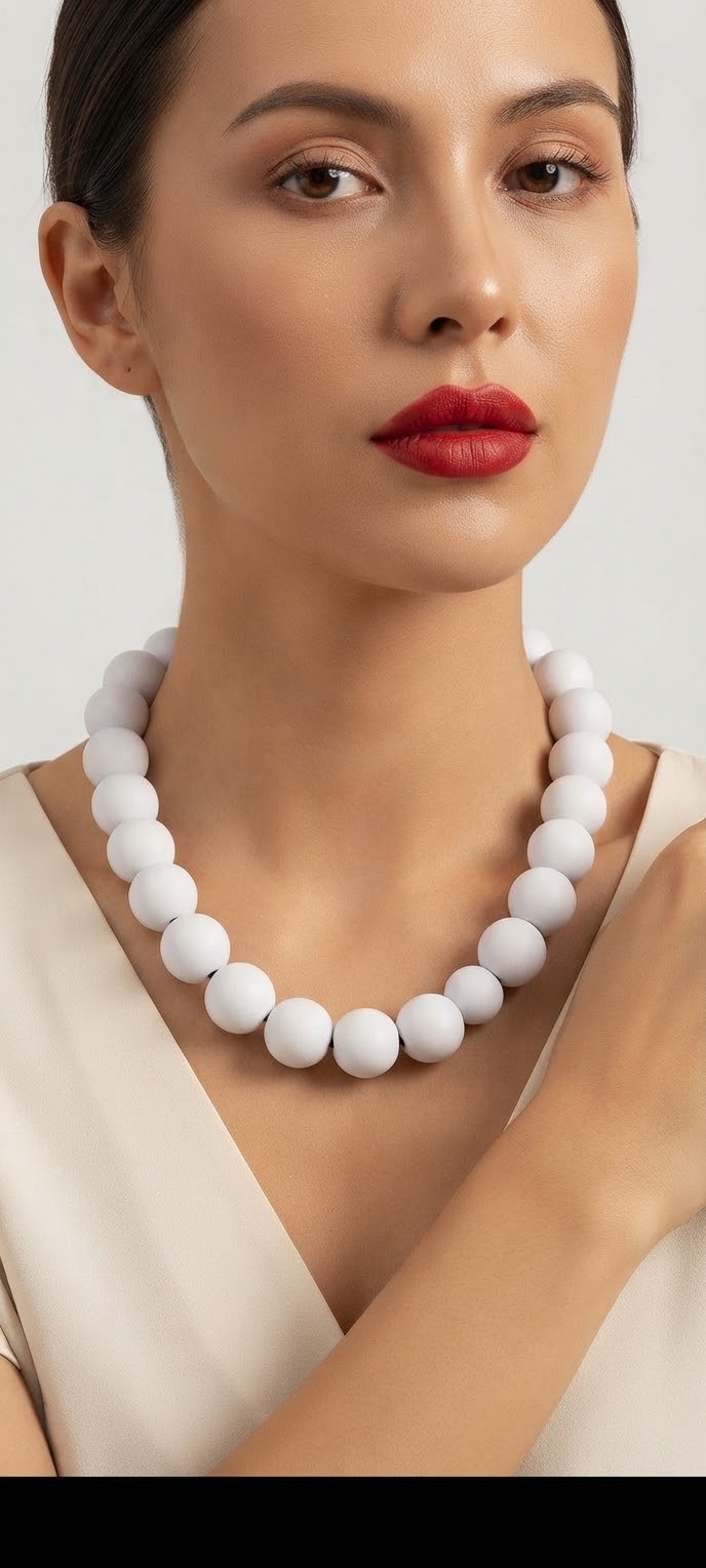 Collar chicle color blanco en fantasia